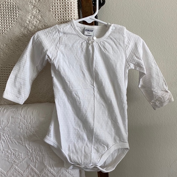 Vintage OshKosh B’gosh white long sleeve onesie